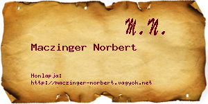 Maczinger Norbert névjegykártya