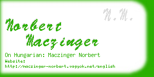 norbert maczinger business card